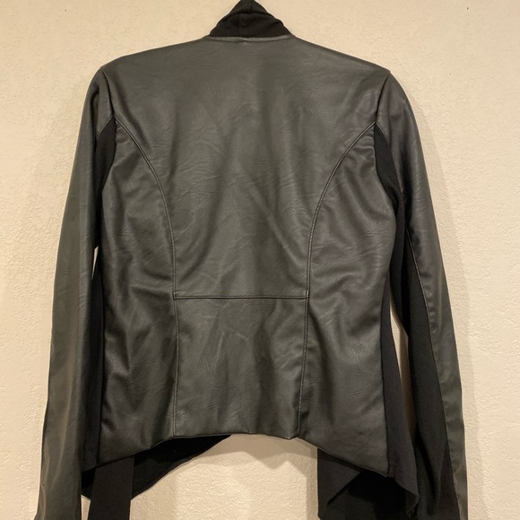 BlankNYC Faux leather drape front zipper jacket - Picture 2 of 4